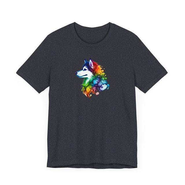 Rainbow Siberian Husky Head T-shirt,Pride Shirt,Dog Lover Top,Rainbow Animals,LGBTQ+ Tee, Husky owner, Sibe gift