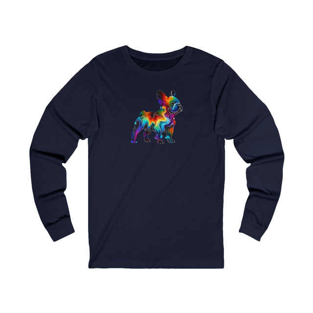 Rainbow French Bulldog Long Sleeve T-shirt,Pride Shirt,Dog Lover Top,Rainbow Animals,LGBTQ+ Tee,Frenchie Owner