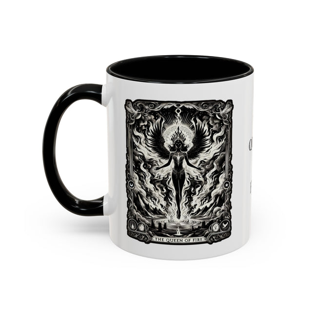 Queen of Fire,Tarot card mug,Mothers Day Gift,Tarot Reader Gift,Witchy cup,Mystical Cards cup,Celestial Astrology,Gift for her,Mom Gift