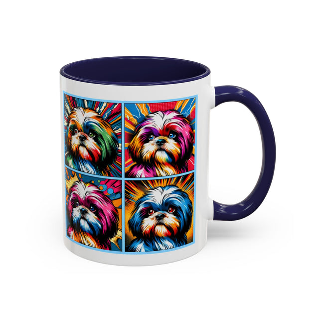 Shih Tzus Coffee Cup,4-Panel Pop Art Mug,Shih Tzu Lover,Shih Tzu Mom,Shih Tzu Dad,Dog Lover Gift,Shih Tzu Gift