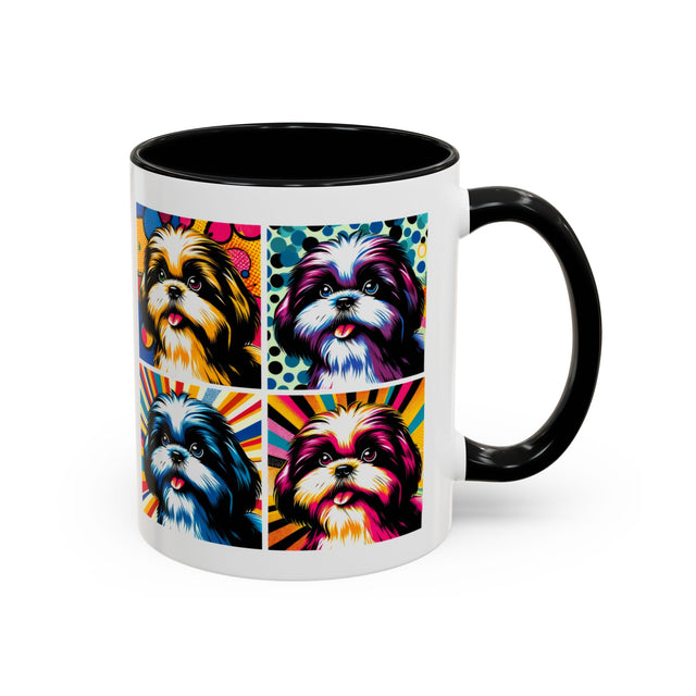 Shih Tzus Coffee Cup,4-Panel Pop Art Mug,Shih Tzu Lover,Shih Tzu Mom,Shih Tzu Dad,Dog Lover Gift,Shih Tzu Gift