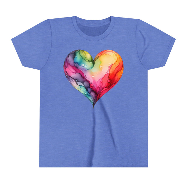 Rainbow Heart Alcohol Ink, Youth Size