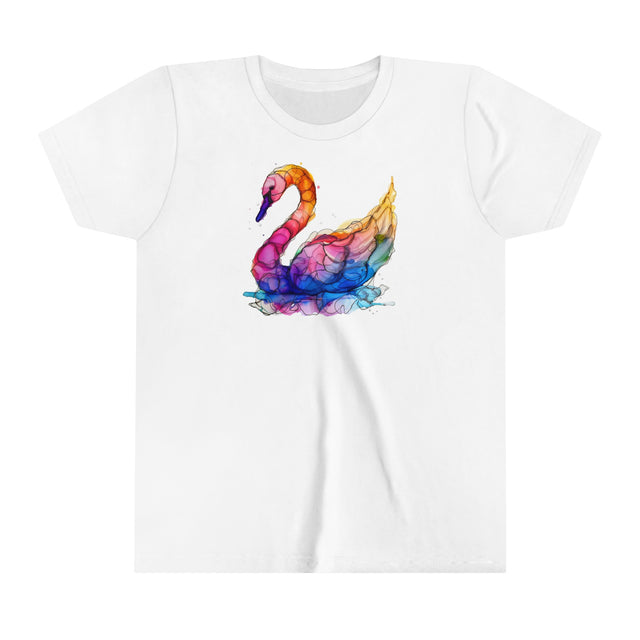 Rainbow Swan T-shirt,Pride Shirt,Bird Lover Top,Rainbow Animals,LGBTQ+ Tee,Youth Size