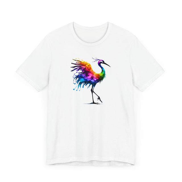 Rainbow Crane Alcohol Ink T-shirt, Bird Lover T shirt, LGBTQ+, BGLT,Pride Shirt