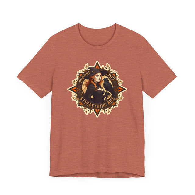 Pumpkin Spice & Everything Nice Witch Tee, Autumn T-shirt, Halloween Shirt