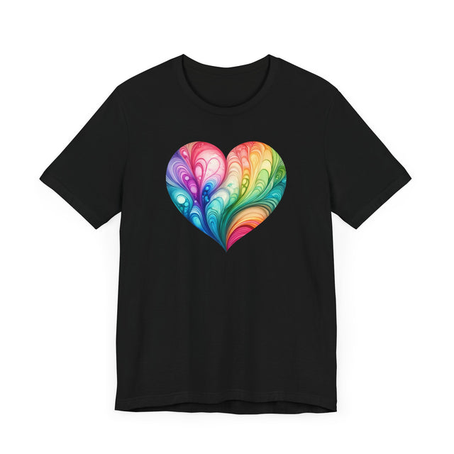 Rainbow Heart Streams Alcohol Ink Shirt, Pride Shirt