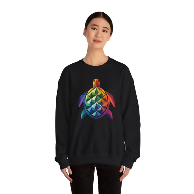 Geometric Rainbow Sea Turtle Sweatshirt, Turtle Lover Gift