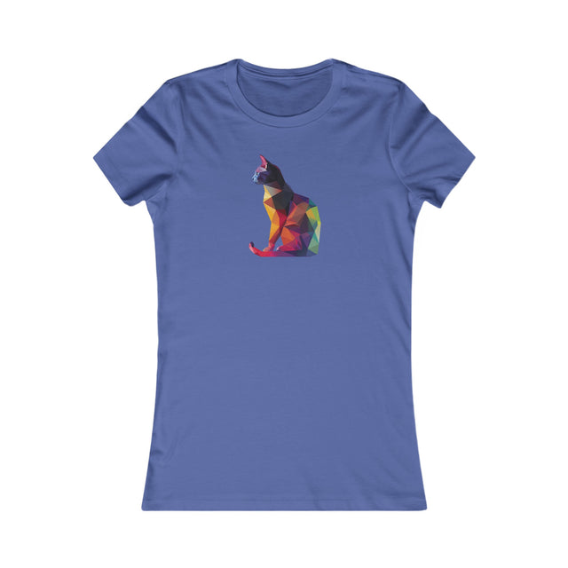 Geometric Rainbow Cat T-shirt,Pride Shirt,Cat Lover Top,Rainbow Animals,LGBTQ+ Tee,Queer,Gay,Lesbian,Bisexual,Trans,Feline,Kitten,Kitty,Women's Favorite Tee