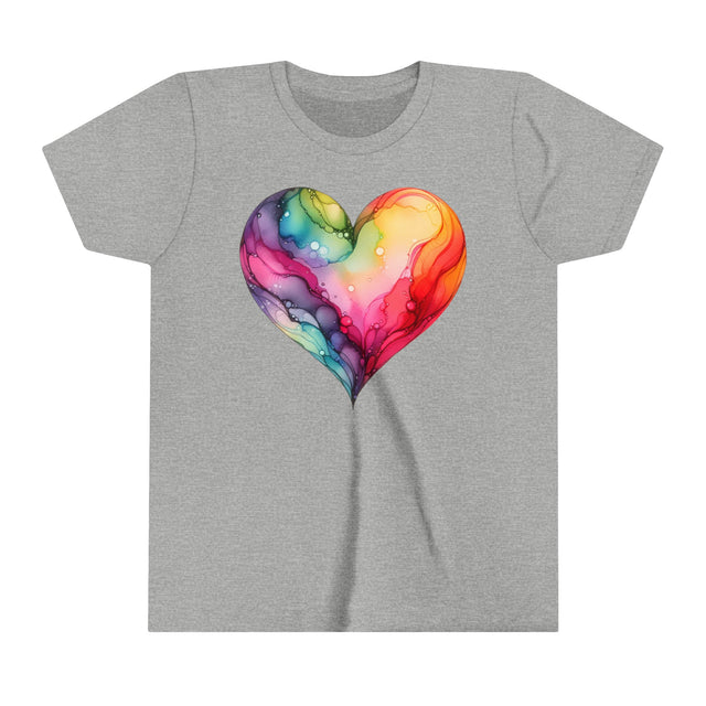 Rainbow Heart Alcohol Ink, Youth Size