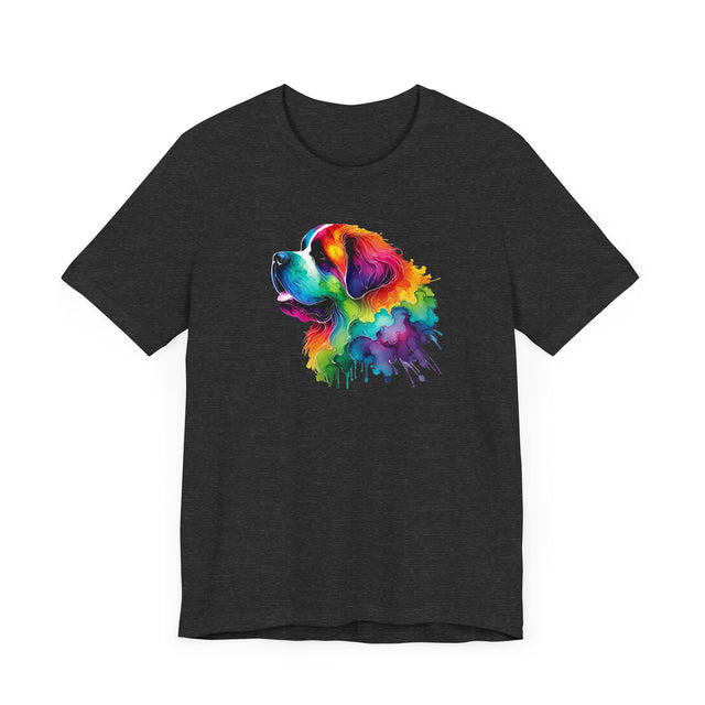 Rainbow St. Bernard Head T-shirt,Pride Shirt,Dog Lover Top,Rainbow Animals,LGBTQ+ Tee, Saint Bernard owner, St Bernard gift