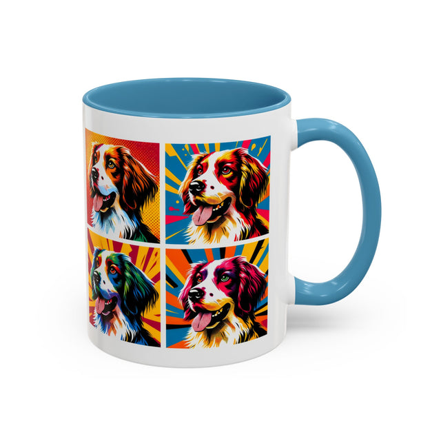 Brittanys Coffee Cup,4-Panel Pop Art Mug,Brittany Lover,Brittany Mom,Brittany Dad,Dog Lover Gift,Brittany Gift