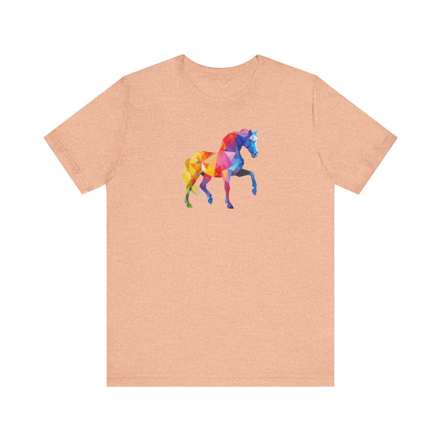 Geometric Rainbow Horse T-shirt,Pride Shirt,Equine Lover Top,Rainbow Animals,LGBTQ+ Tee,Pony,Colt