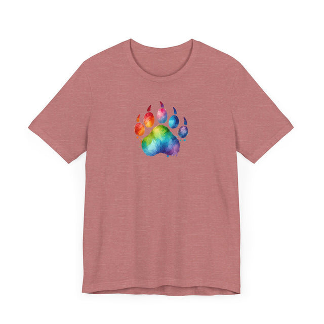 Rainbow Bear Paw Watercolor T-shirt, Pride Shirt, Bear