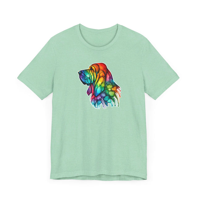 Rainbow Bloodhound Head T-shirt,Pride Shirt,Dog Lover Top,Rainbow Animals,LGBTQ+ Tee, Bloodhound Owner gift