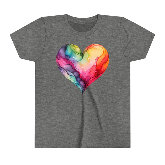 Rainbow Heart Alcohol Ink, Youth Size