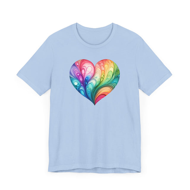 Rainbow Heart Streams Alcohol Ink Shirt, Pride Shirt