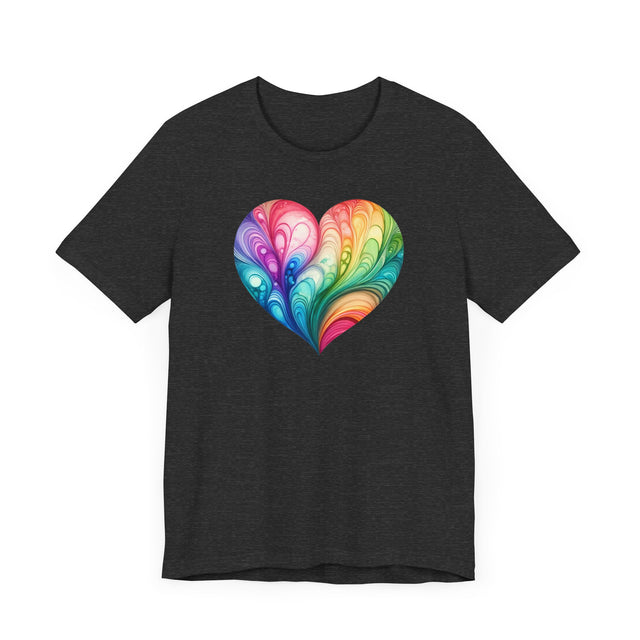 Rainbow Heart Streams Alcohol Ink Shirt, Pride Shirt