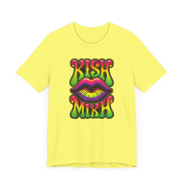 Kish Mikh "Kiss Me" psychedelic T-shirt, Yiddish Lover Shirt