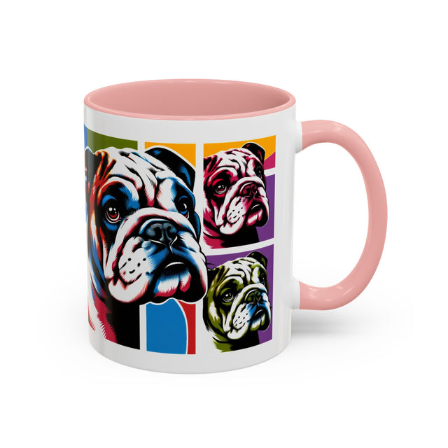 Bulldog Coffee Cup,4-Panel Pop Art Mug,English Bulldog Lover,Bully Mom,Bully Dad,Sourmug Gift,Bulldogger Gift,British Bulldog