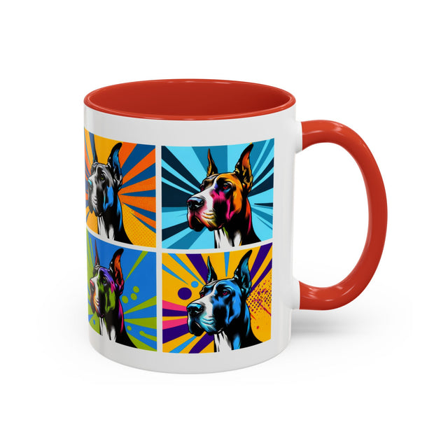 Great Danes Coffee Cup,4-Panel Pop Art Mug,Great Dane Lover,Great Dane Mom,Great Dane Dad,Dog Lover Gift,Great Dane Gift