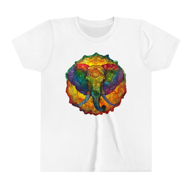 Rainbow Elephant Mandala T-shirt,Pride Shirt,Elephant Lover Top,Rainbow Animals,LGBTQ+ Tee,Queer,Gay,Lesbian,Bisexual,Trans,Youth Size