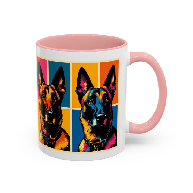 Belgian Malinois Coffee Cup,4-Panel Pop Art Mug,Belgian Malinois Lover,Mal Mom,Mali Dad,Dog Lover Gift,Belgian Malinois Gift