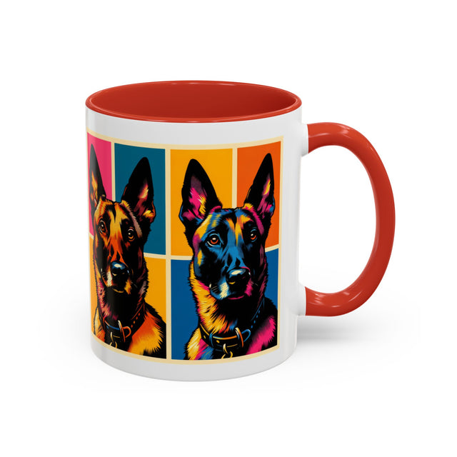 Belgian Malinois Coffee Cup,4-Panel Pop Art Mug,Belgian Malinois Lover,Mal Mom,Mali Dad,Dog Lover Gift,Belgian Malinois Gift