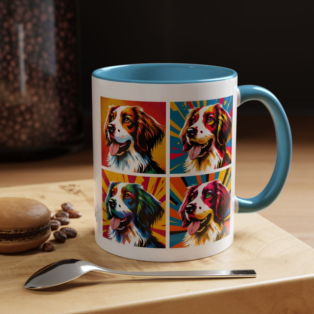 Brittanys Coffee Cup,4-Panel Pop Art Mug,Brittany Lover,Brittany Mom,Brittany Dad,Dog Lover Gift,Brittany Gift