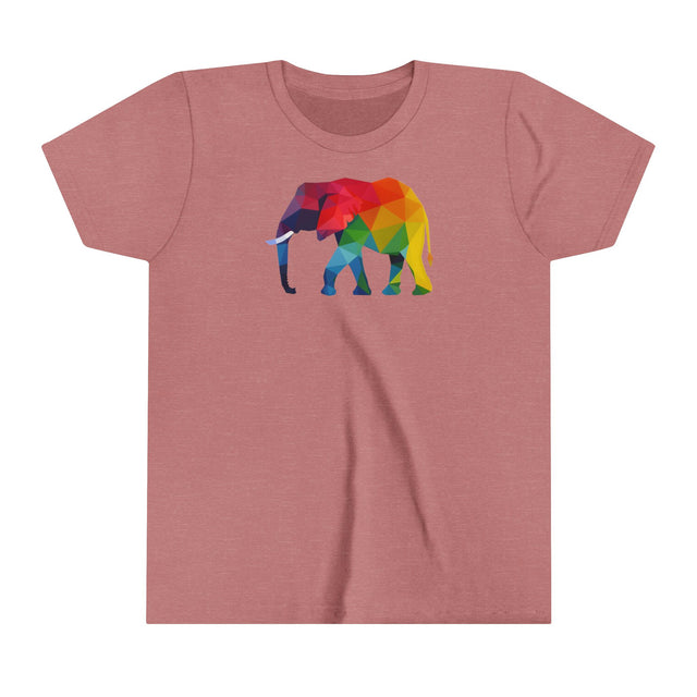 Geometric Rainbow Elephant T-shirt,Pride Shirt,Elephant Lover Top,Rainbow Animals,LGBTQ+ Tee,Queer,Gay,Lesbian,Bisexual,Trans,Youth Size