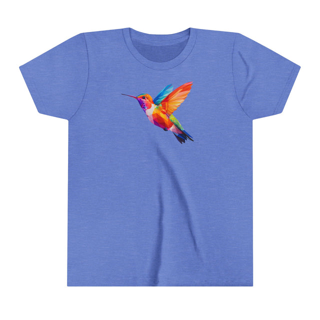 Geometric Rainbow Hummingbird T-shirt,Pride Shirt,Bird Lover Top,Rainbow Animals,Youth Size