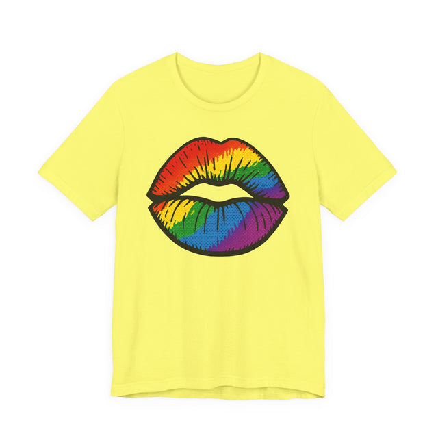 Rainbow Pop-Art Lips T-shirt, Kiss Shirt, Artsy Tee, LGBTQIA, Pride Shirt