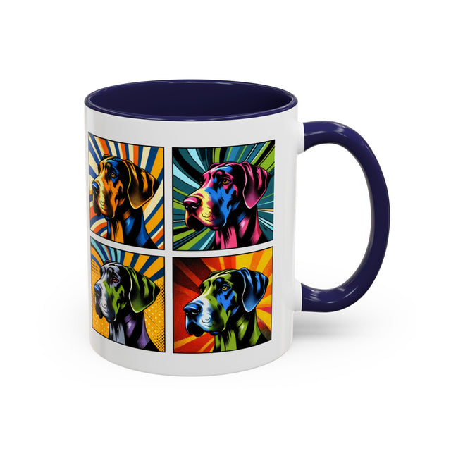 Great Danes Coffee Cup,4-Panel Pop Art Mug,Great Dane Lover,Great Dane Mom,Great Dane Dad,Dog Lover Gift,Great Dane Gift
