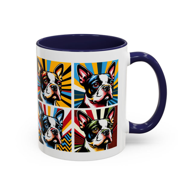 Boston Terrier Coffee Cup,4-Panel Pop Art Mug,Boston Terrier Lover,Boston Terrier Mom