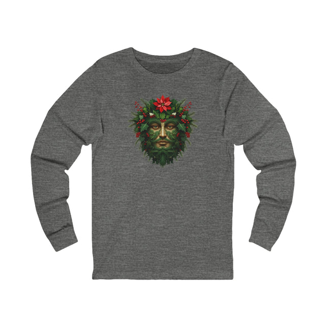Green Man Christmas Tee, Winter T-shirt, Long sleeve