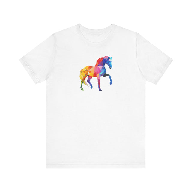 Geometric Rainbow Horse T-shirt,Pride Shirt,Equine Lover Top,Rainbow Animals,LGBTQ+ Tee,Pony,Colt