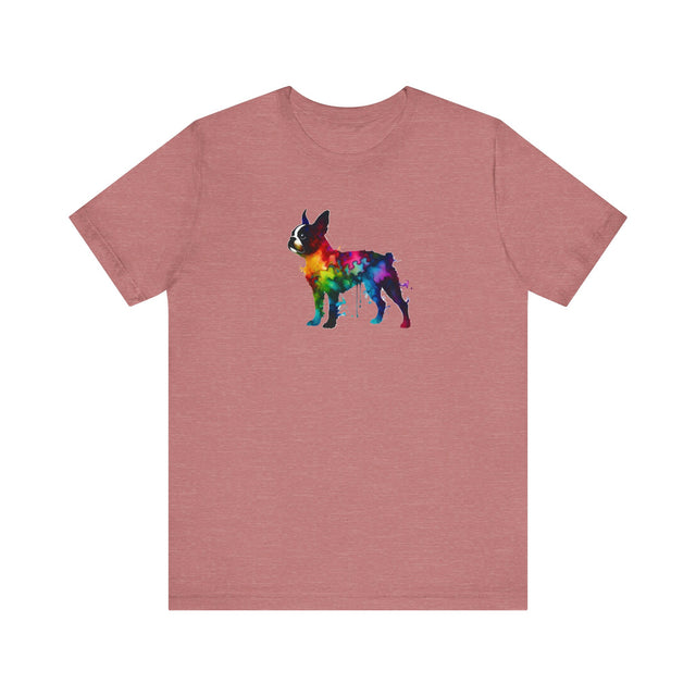 Rainbow Boston Terrier T-shirt,Pride Shirt,Dog Lover Top,Rainbow Animals,LGBTQ+ Tee, Boston Terrier Owner