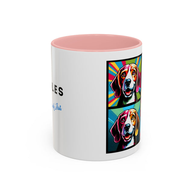 Beagle Coffee Cup,4-Panel Pop Art Mug,Beagle Lover,Beagle Mom,Beagle Dad,Dog Lover Gift,Beagle Gift
