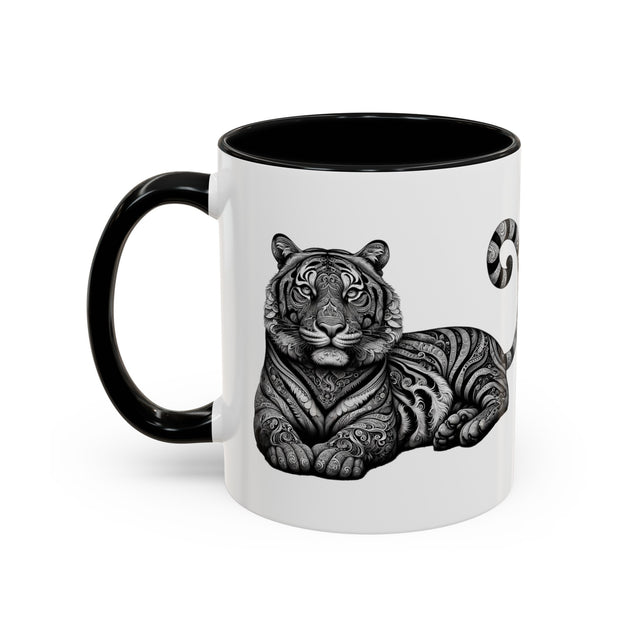 Laying Tiger Mug, Nature Lover Gift, Safari Gift, Animal Lover Gift, Cat Mug, Gift for Her, Animal mug, Coffee, Tea, Mug, Nature Lover