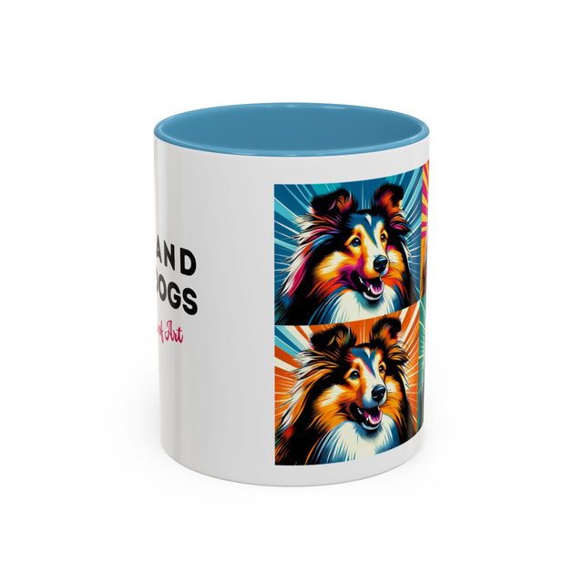 Shetland Sheepdogs Coffee Cup,4-Panel Pop Art Mug,Toy Collie Lover,Sheltie Mom,Sheltie Dad,Dog Lover Gift,Shetland Sheepdog Gift