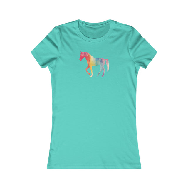 Geometric Rainbow Horse T-shirt,Pride Shirt,Equine Lover Top,Rainbow Animals,LGBTQ+ Tee,Queer,Gay,Lesbian,Bisexual,Trans,Women's Favorite Tee