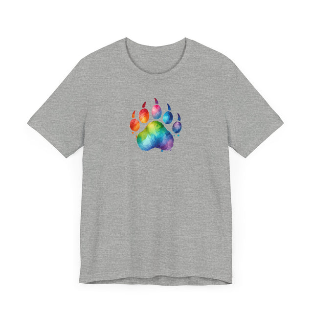 Rainbow Bear Paw Watercolor T-shirt, Pride Shirt, Bear