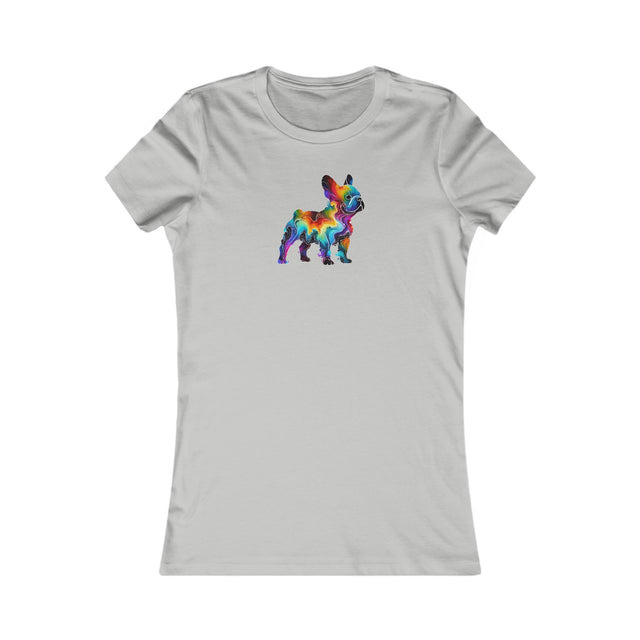 Rainbow French Bulldog T-shirt,Pride Shirt,Dog Lover Top,Rainbow Animals,LGBTQ+ Tee,Frenchie Owner,Women's Favorite Tee
