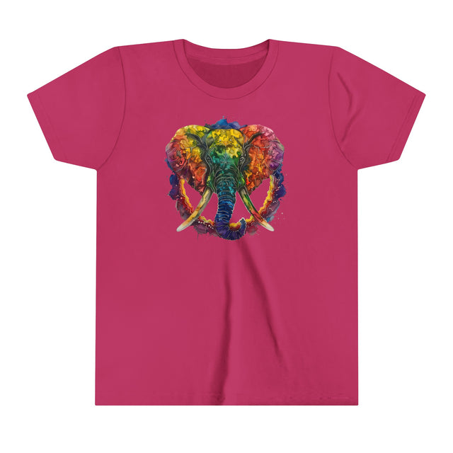 Rainbow Elephant Peace Mandala T-shirt,Pride Shirt,Elephant Lover Top,Rainbow Animals,LGBTQ+ Tee,Queer,Gay,Lesbian,Bisexual,Trans,Youth Size