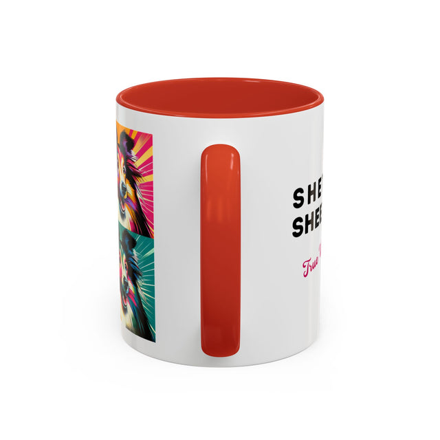 Shetland Sheepdogs Coffee Cup,4-Panel Pop Art Mug,Toy Collie Lover,Sheltie Mom,Sheltie Dad,Dog Lover Gift,Shetland Sheepdog Gift