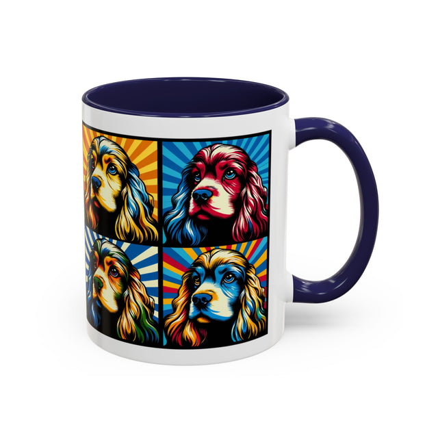 Cocker Spaniels Coffee Cup,4-Panel Pop Art Mug,Cocker Lover,Cocker Mom,Cocker Dad,Dog Lover Gift,Cocker Spaniel Gift