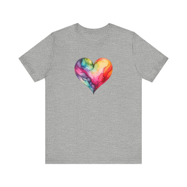 Rainbow Heart Alcohol Ink,Pride Heart Shirt, Rainbow Heart T-shirt, LGBTQ+ Tee, Queer
