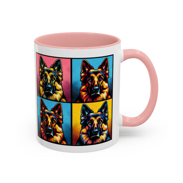 German Shepherd Dog Mug,4-Panel Pop Art Mug,German Shepherd Lover,GSD Mom,GSD Dad,Dog Lover Gift,Alsatian Gift,German Shedder