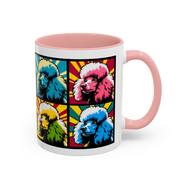 Poodle Coffee Cup,4-Panel Pop Art Mug,Poodle Lover,Poodle Mom,Poodle Dad,Dog Lover Gift,French Poodle Gift
