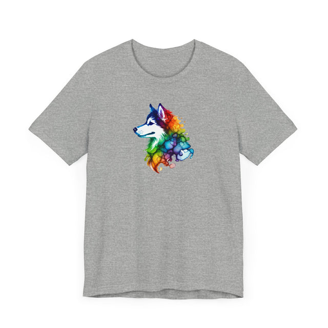Rainbow Siberian Husky Head T-shirt,Pride Shirt,Dog Lover Top,Rainbow Animals,LGBTQ+ Tee, Husky owner, Sibe gift