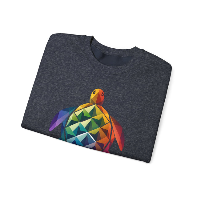 Geometric Rainbow Sea Turtle Sweatshirt, Turtle Lover Gift